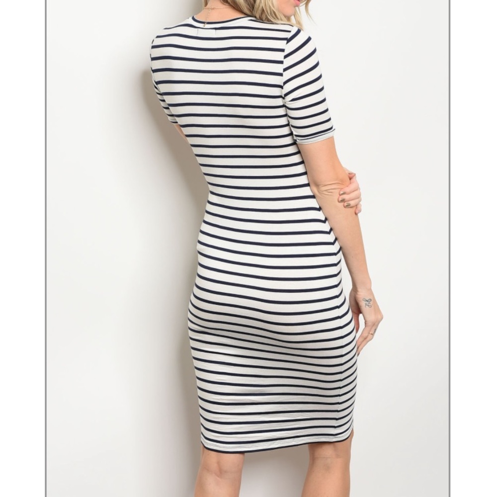 Navy Striped Dress - Picture 2 of 6